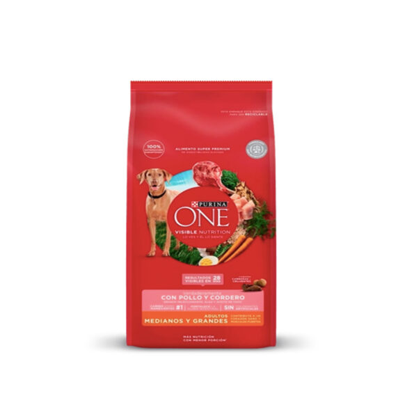 onecordero 595x595 - Purina One Adulto Rz. Mediano y Grande Pollo y Cordero